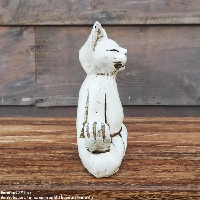 オブジェ ヨガネコさん 3 匹セット ホワイト 白猫 ネコ キャット 座禅