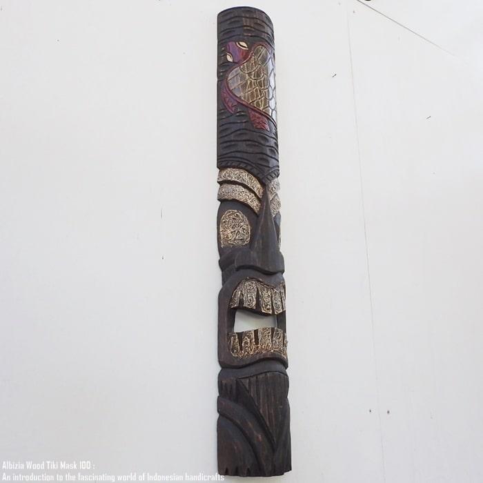 アンティークなティキ面100 A ティキマスク 木彫り お面 壁掛け