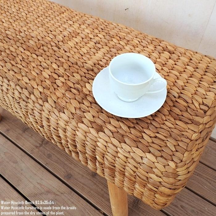 ベンチ 幅93.5cm × 奥行35cm 高さ54cm ウォーターヒヤシンス 木 ベンチ 幅93.5cm × 奥行35cm 高さ54cm ウォーターヒヤシンス 木