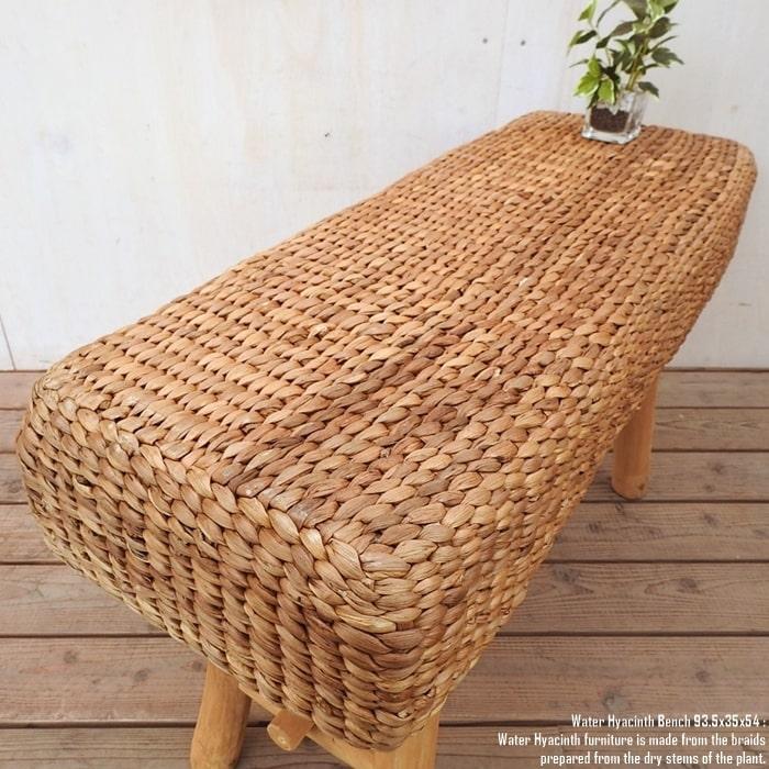 ベンチ 幅93.5cm × 奥行35cm 高さ54cm ウォーターヒヤシンス 木 ベンチ 幅93.5cm × 奥行35cm 高さ54cm ウォーターヒヤシンス 木