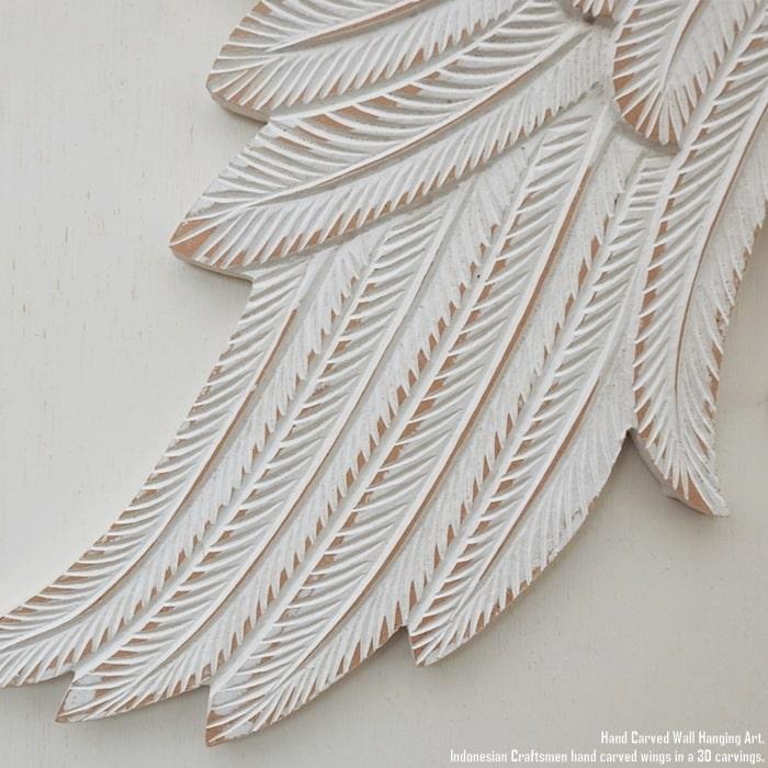 羽 オブジェ レリーフ ホワイト 白 天使 翼 壁掛け ウォールアート