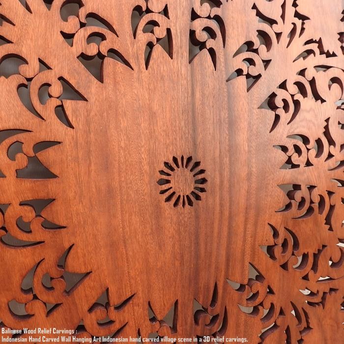 天然木の木彫りレリーフ 100cm ラウンドモデル ウッドレリーフ 丸 円形 ウォールデコ アートパネル 芸術品 木彫り_4