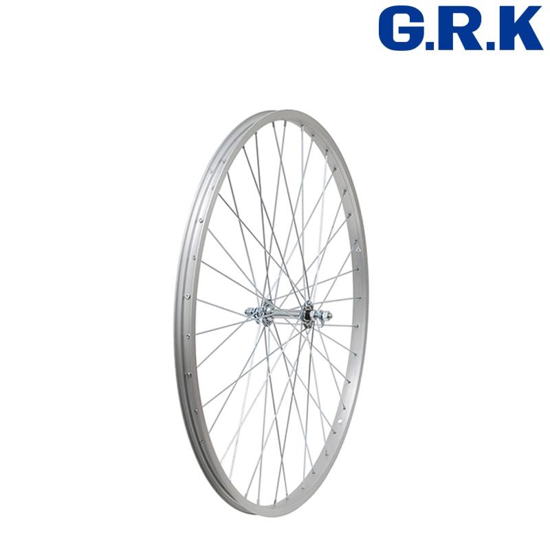 ジーアールケイ アルミ前ホイール 27インチ FW-27AL GRK : 自転車の