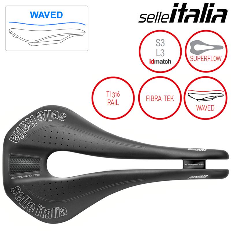 【美品】NOVUS SUPERFLOW S3 セライタリア サドル selle ITALIA（セライタリア） WAVED：NOVUS SUPERFLOW ENDURANCE