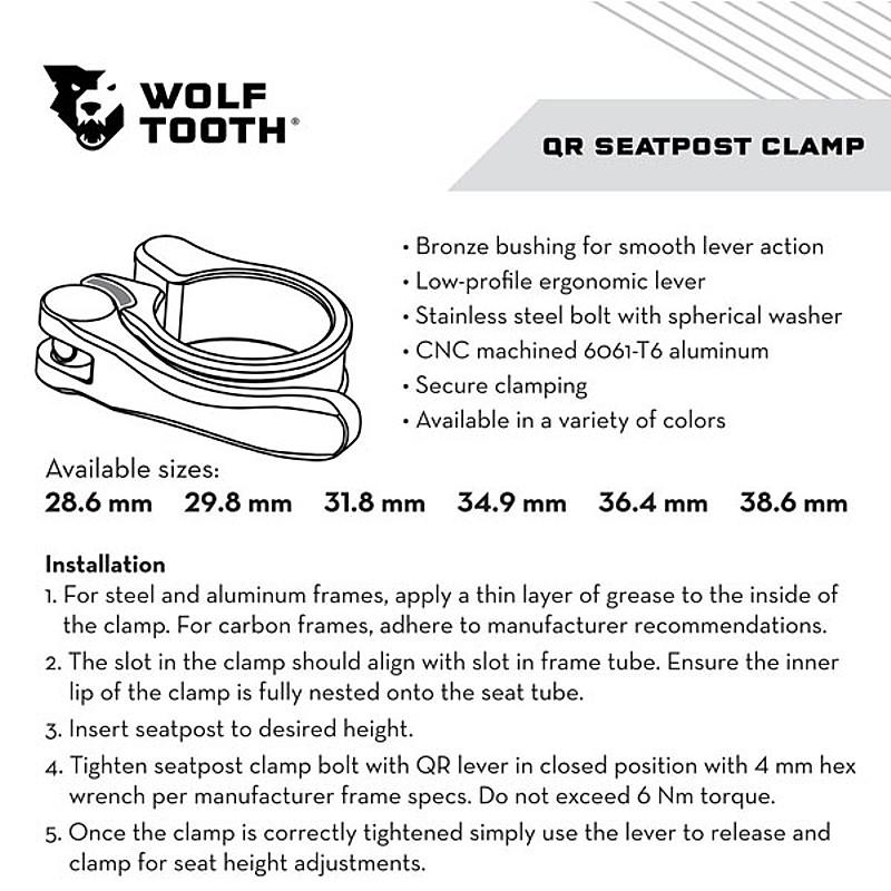 ウルフトゥース Seatpost Clamp Quick Release （シートポストクランプ