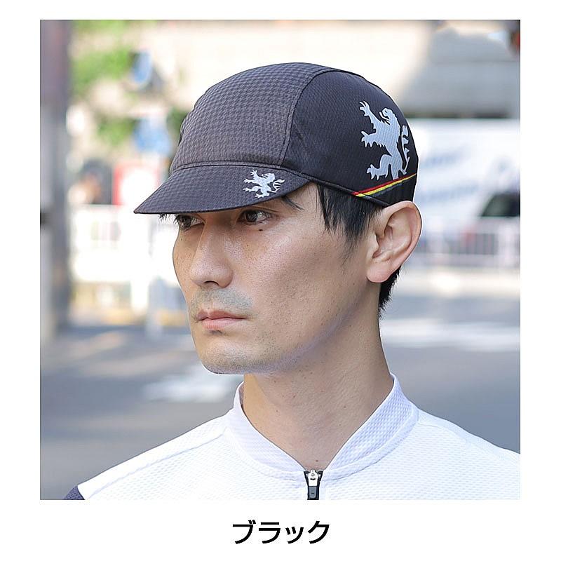 カペルミュール サイクルキャップ 千鳥グラデーション ブラック【LION