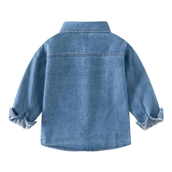 長袖シャツ デニムシャツ ベビー キッズ 子供 コットン ポケット 