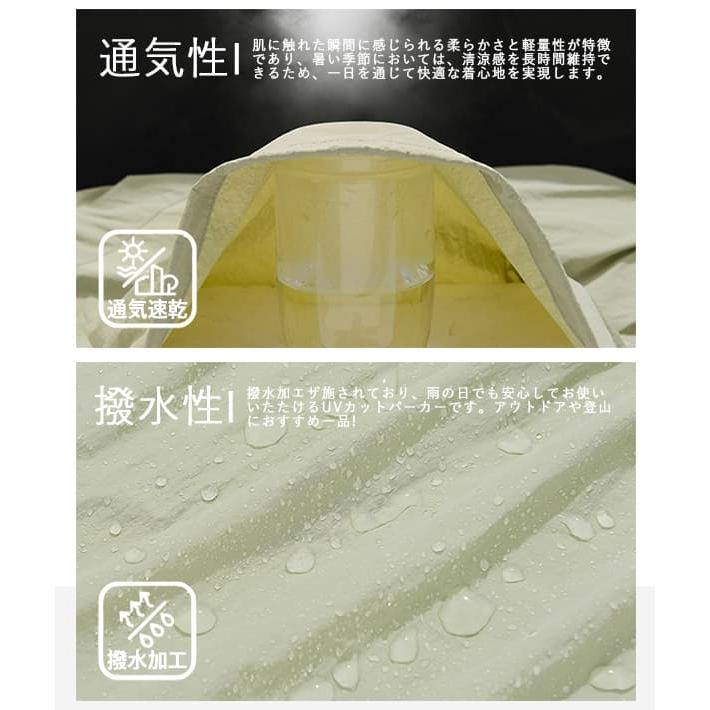 UVカットパーカー レディース メンズ 涼しい 接触冷感 UPF50+ 紫外線