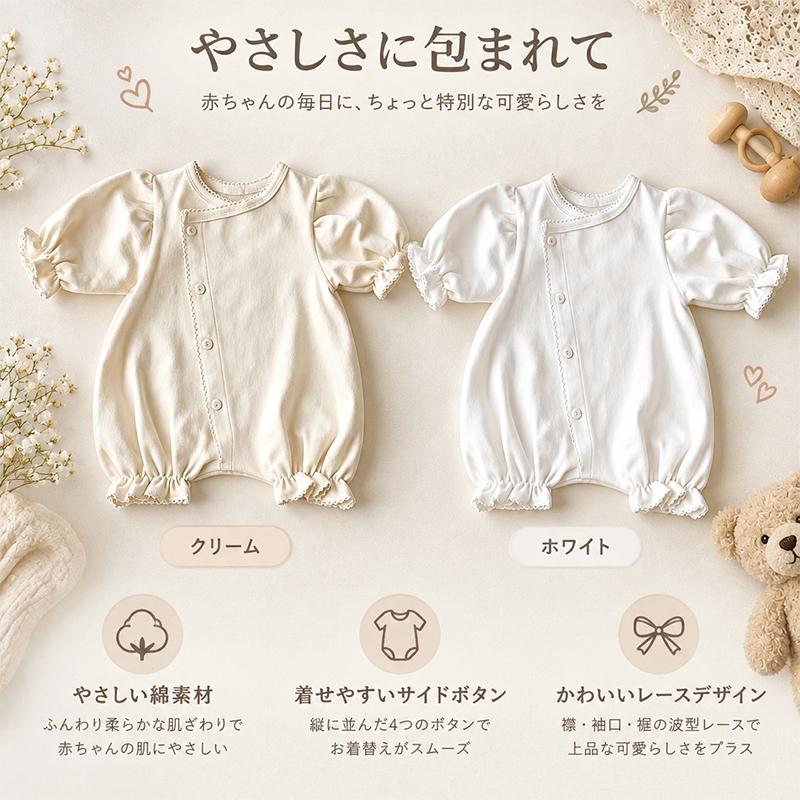 ベビードレス セレモニードレス 男の子 女の子 新生児 赤ちゃん 退院着 出産準備 出産祝い フォーマル ドレス 綿 コットン ロンパース お宮参り 写真撮影 | ブランド登録なし | 06
