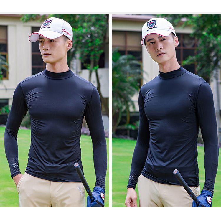 モックネック ゴルフシャツ メンズ 長袖 ゴルフ Tシャツ ゴルフウェア