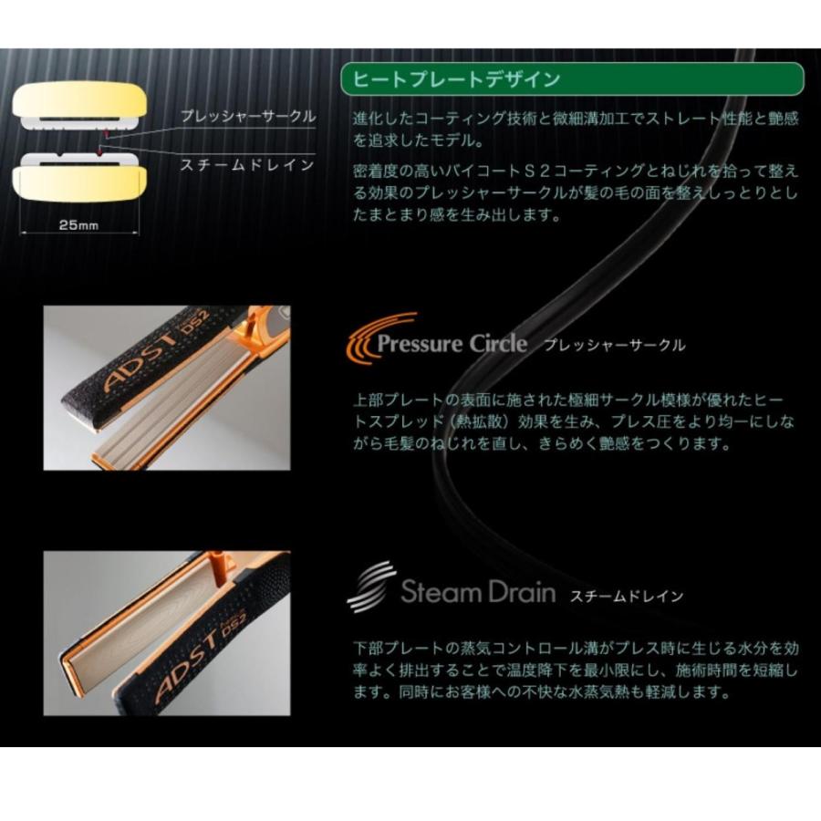 正規品 アドスト ストレートアイロン プレミアム DS2 ヘアアイロン ADST Premium Ds2｜qblue-y｜03