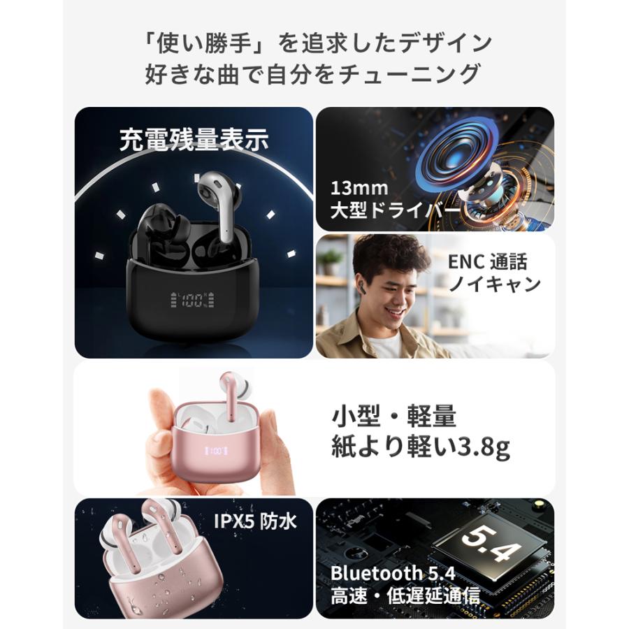 MiLink ワイヤレスイヤホン bluetooth iphone マイク ENC ノイズ MiLink ワイヤレスイヤホン bluetooth iphone マイク ENC ノイズ