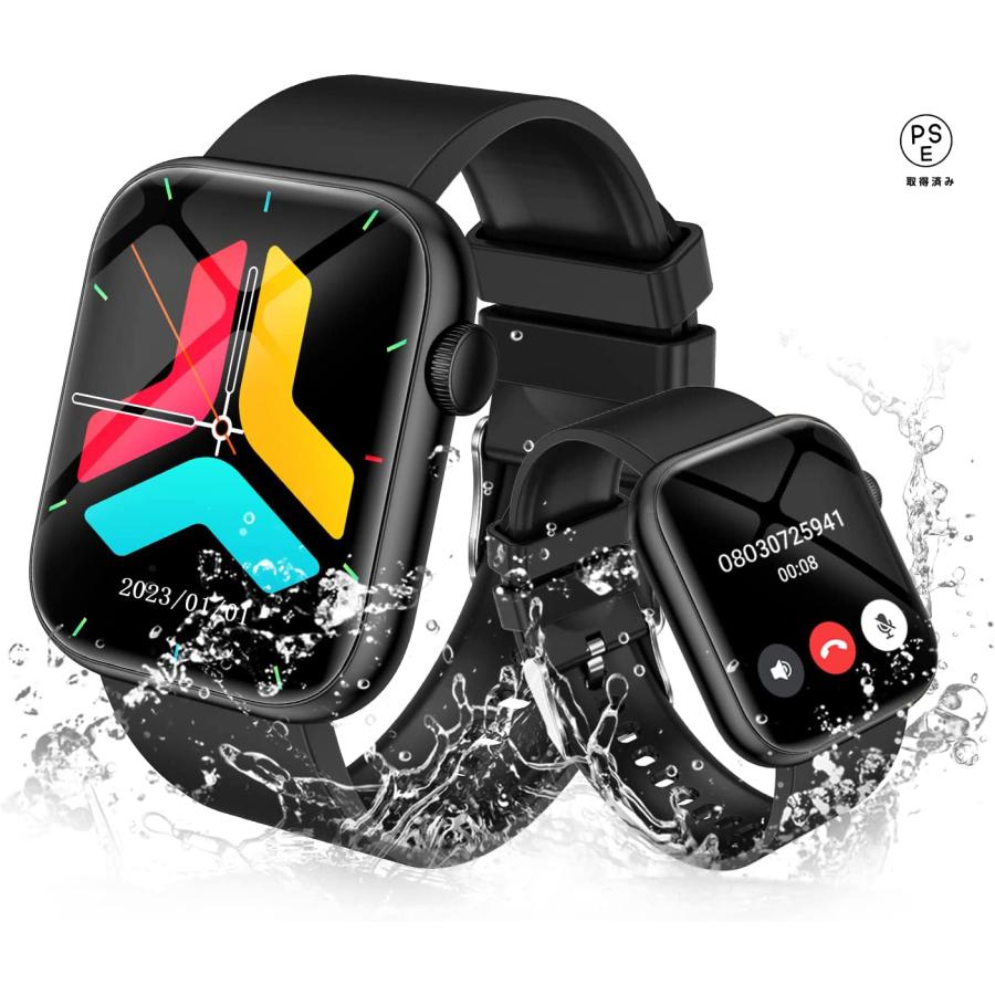スマートウォッチ【2023新登場】 Bluetooth5.2通話機能付き 1.85インチ大画面 Smart Watch 活動量計 腕時計 歩数計  睡眠管理 天気予報 音楽制御目覚まし時計 :c202322211:白雲ストア - 通販 - Yahoo!ショッピング