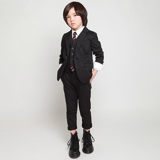 20%OFFセール ジェネレーター スーツ 130 綿ツイルブラックスーツ上下  