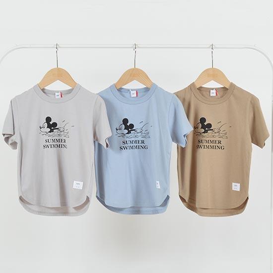 Fov 子供服 Fov キッズ Disney ディズニー Mickey ミッキー コラボ商品 Swimming ラウンドtシャツ 90cm 170cm フォヴ 子供服 ケスケスモペット 通販 Yahoo ショッピング