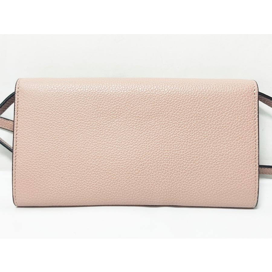 美品 FURLA フルラ ショルダーウォレット レザー ピンクベージュ 財布