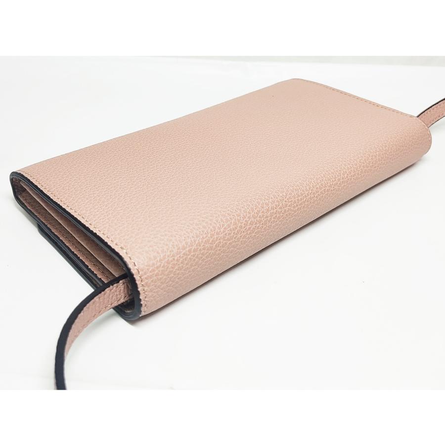 美品 FURLA フルラ ショルダーウォレット レザー ピンクベージュ 財布