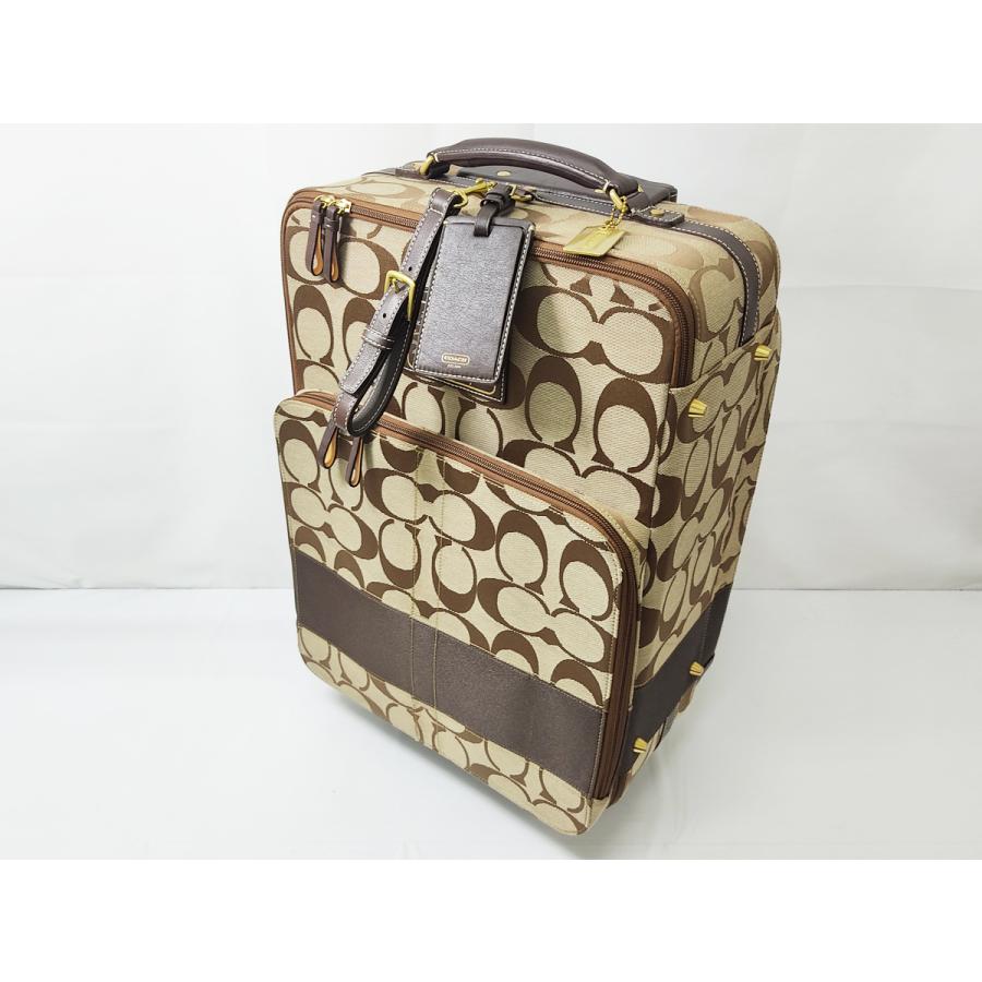 美品 COACH コーチ 77020 シグネチャー キャリーケース 二輪 【公式通販】