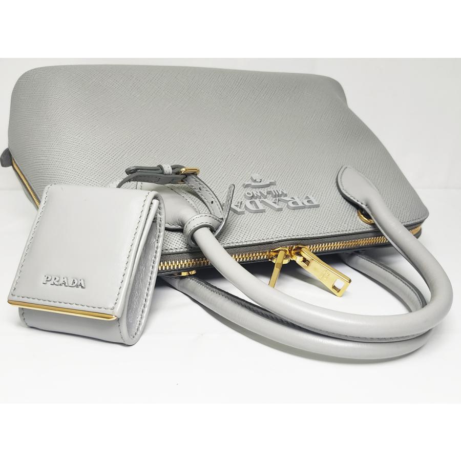 PRADA プラダ 2WAYハンドバッグ 1BA002 サフィアーノ グレー PRADA プラダ 2WAYハンドバッグ 1BA002 サフィアーノ グレー