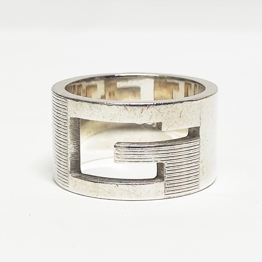 中古 GUCCI グッチ Gロゴリング Sv925 シルバー 約15号 指輪 