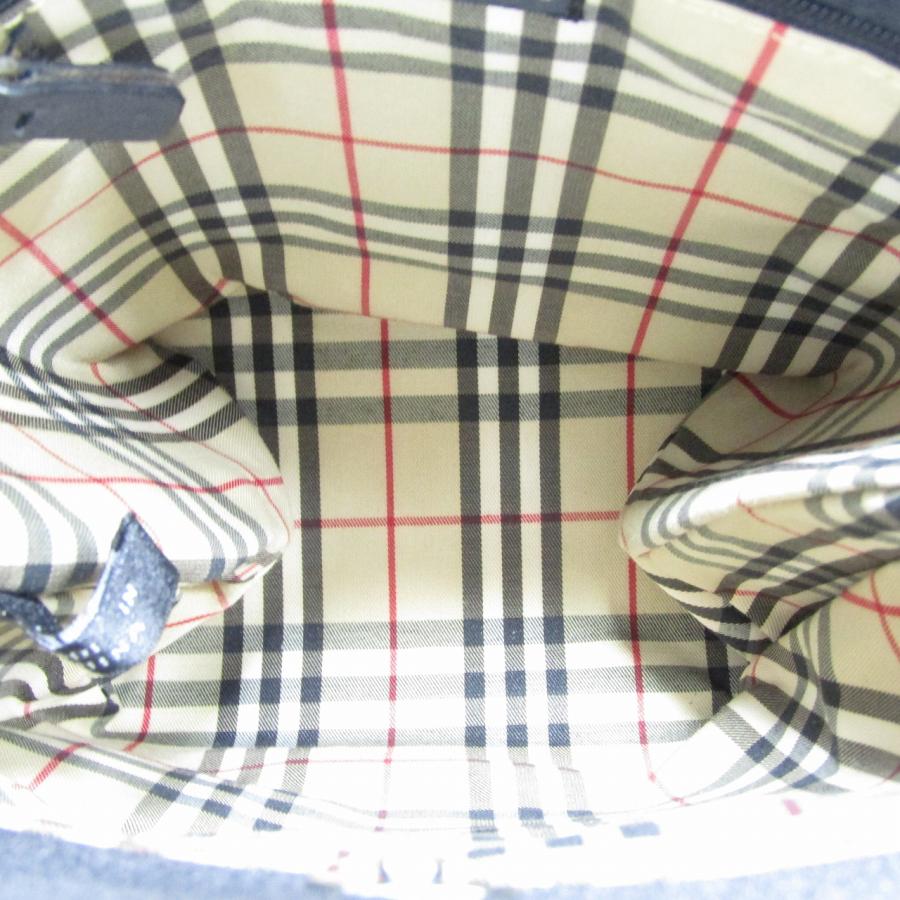 美品 BURBERRY バーバリー ハンドバッグ トート キャンバス ブラック