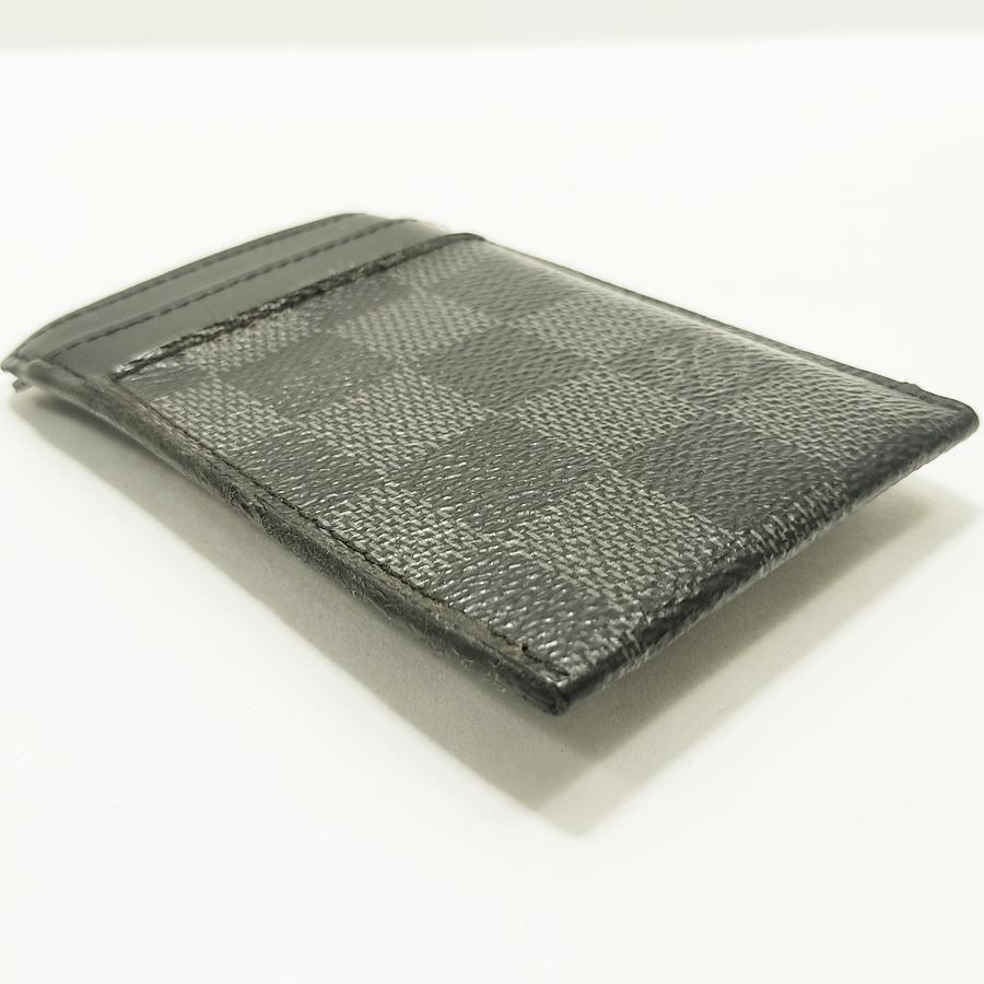 LOUIS VUITTON ブラック マネークリップ付きカードケース 状態良好 LOUIS VUITTON ルイヴィトン ポルトカルト・パンス N60246
