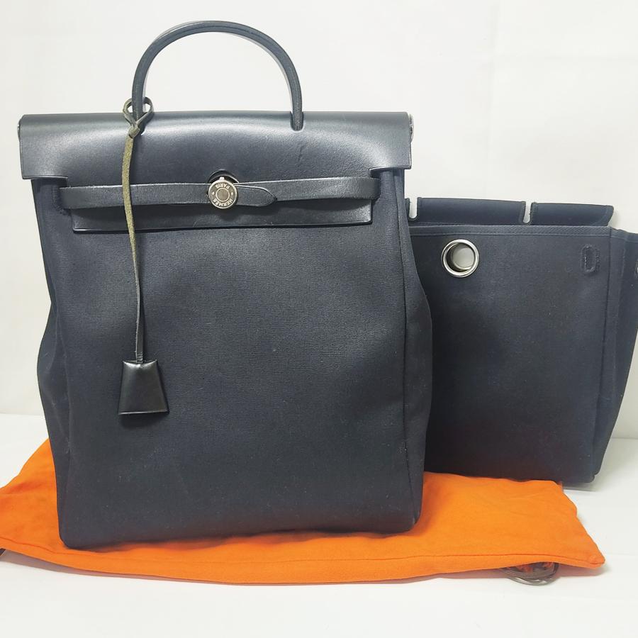 状態良好 HERMES エルメス エールバッグアドPM キャンバス レザー
