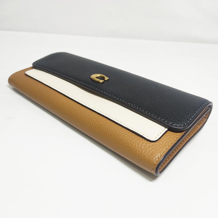 美品 COACH コーチ ミラ ロング フラップ ウォレット・カラーブロック