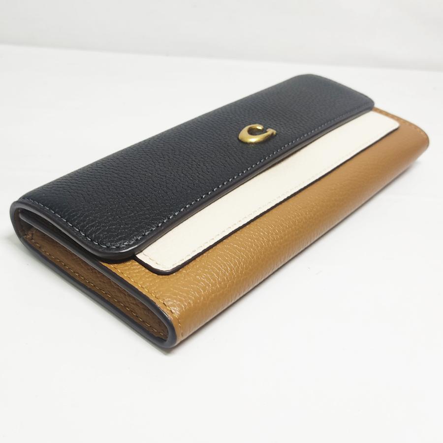 美品 COACH コーチ ミラ ロング フラップ ウォレット・カラーブロック
