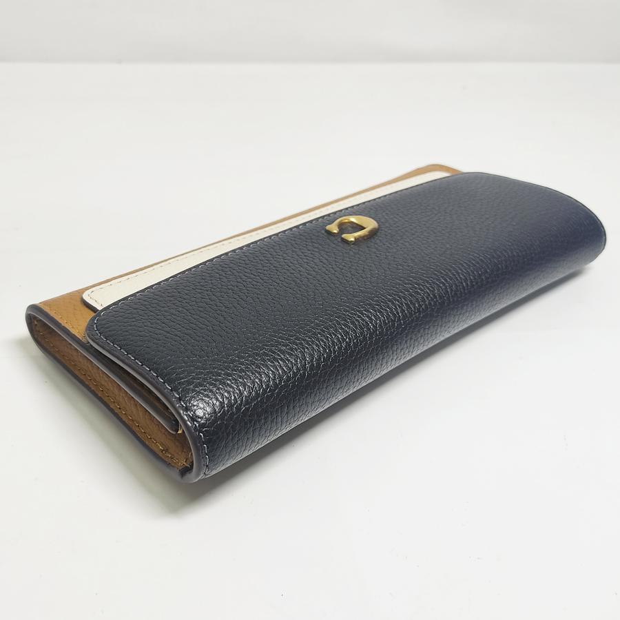 美品 COACH コーチ ミラ ロング フラップ ウォレット・カラーブロック