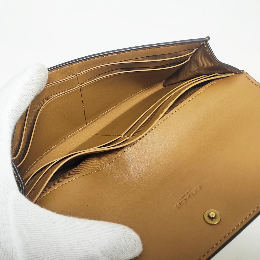 美品 COACH コーチ ミラ ロング フラップ ウォレット・カラーブロック