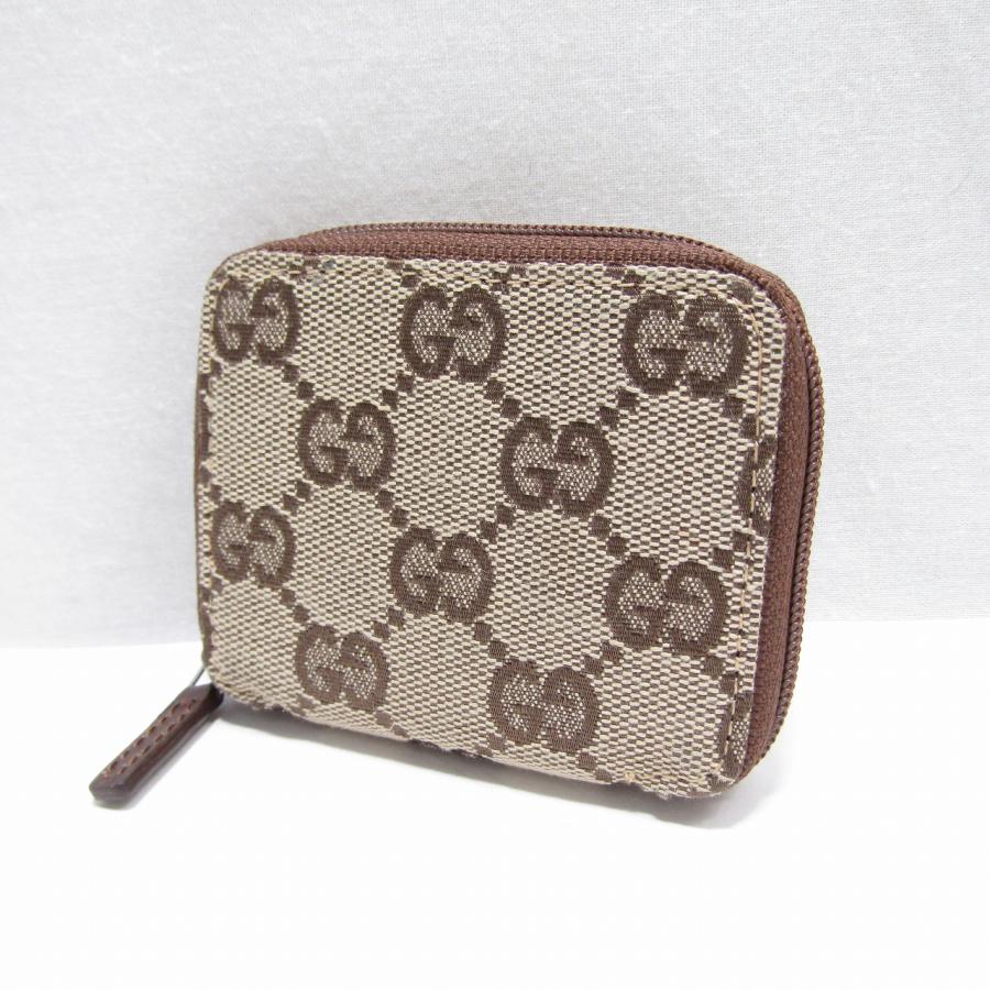 状態良好 GUCCI グッチ GGキャンバス ラウンドジップ コインケース 