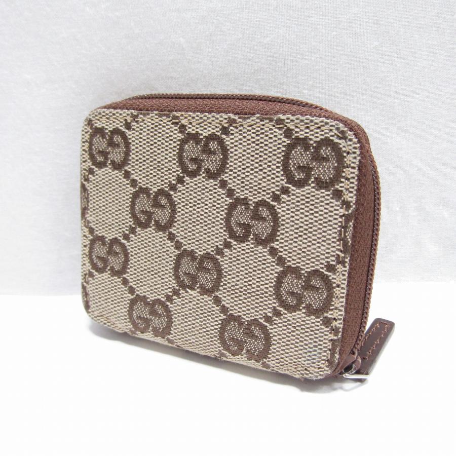 状態良好 GUCCI グッチ GGキャンバス ラウンドジップ コインケース