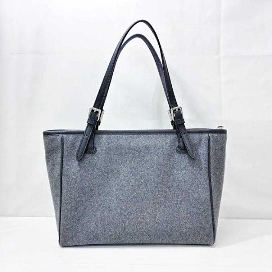美品 TORY BURCH トリーバーチ トートバッグ フェルト グレー ダブルT 