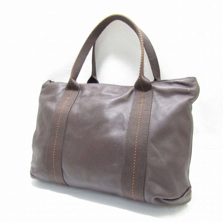 HERMES エルメス キャラバンホリゾンタル ハンドバッグ レザー ダーク 