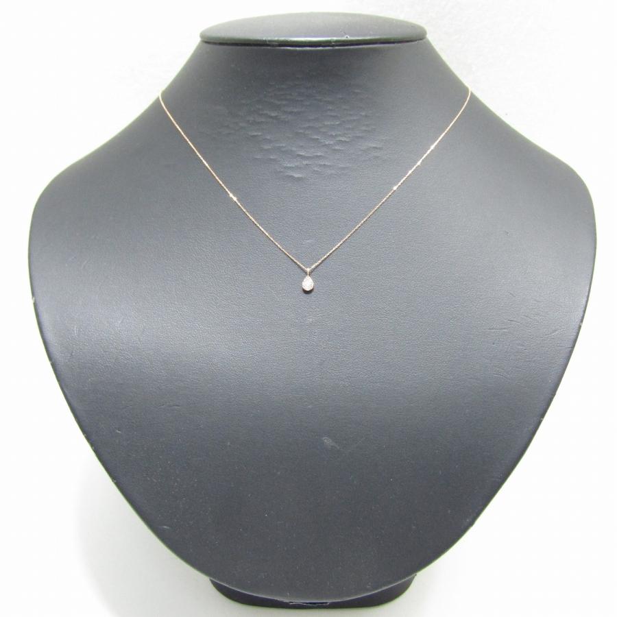 状態良好 9Pダイヤ付き 0.06ct ネックレス K10PG 10金 ピンクゴールド 