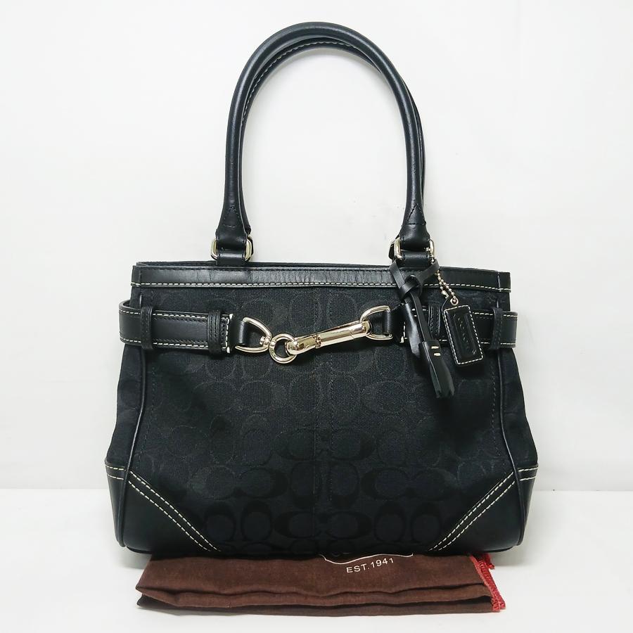 状態良好 COACH コーチ シグネチャー ハンドバッグ 8K06 キャンバス
