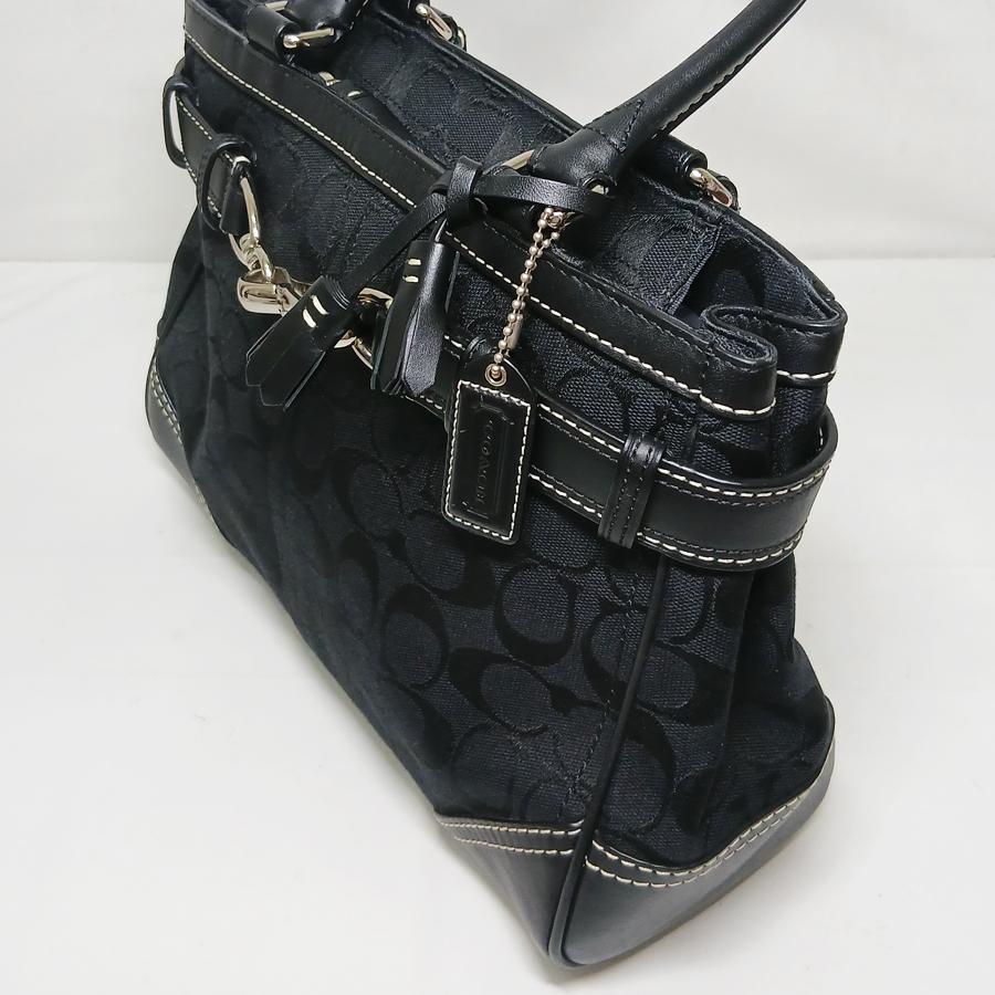 状態良好 COACH コーチ シグネチャー ハンドバッグ 8K06 キャンバス