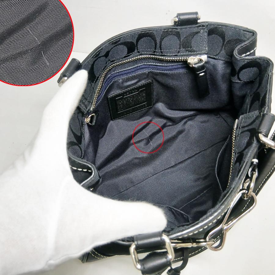 状態良好 COACH コーチ シグネチャー ハンドバッグ 8K06 キャンバス