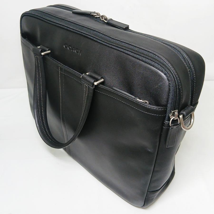 状態良好 COACH コーチ 2WAYビジネスバッグ F70707 レザー ブラック