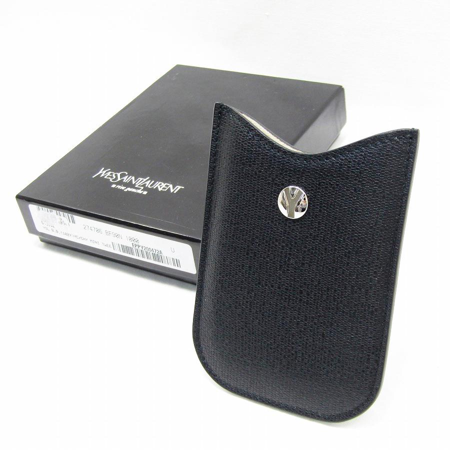 極美品 YVES SAINT LAURENT イヴサンローラン マルチケース レザー