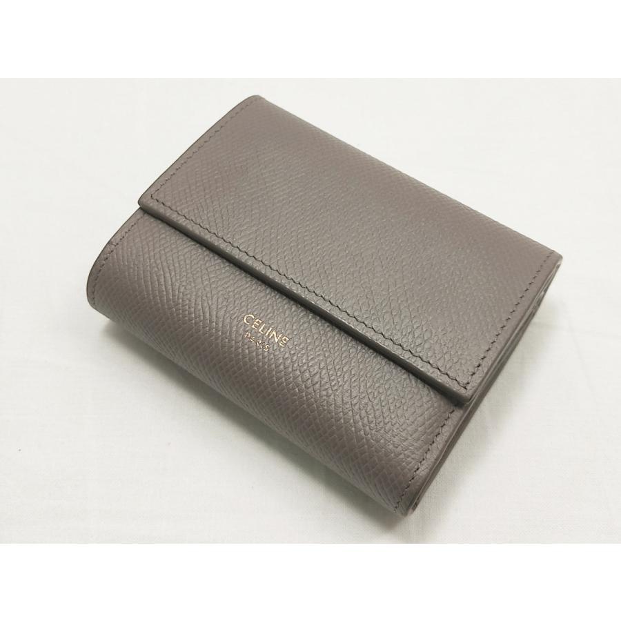 ✨美品✨ CELINE 三つ折り 財布 グレー セリーヌ CELINE セリーヌ 財布 レディース ブランド 三つ折り財布 レザー