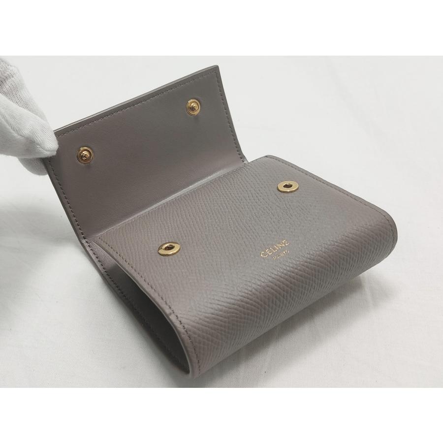 ✨美品✨ CELINE 三つ折り 財布 グレー セリーヌ CELINE セリーヌ 財布 レディース ブランド 三つ折り財布 レザー