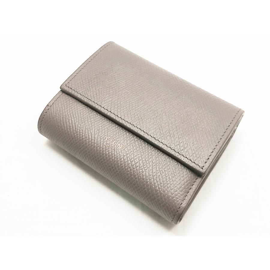 CELINE セリーヌ フォールドウォレット ライトグレー 三つ折り コンパクトウォレット 財布 ブランド CELINE セリーヌ スモール トリフォールド ウォレット 三つ折り財布
