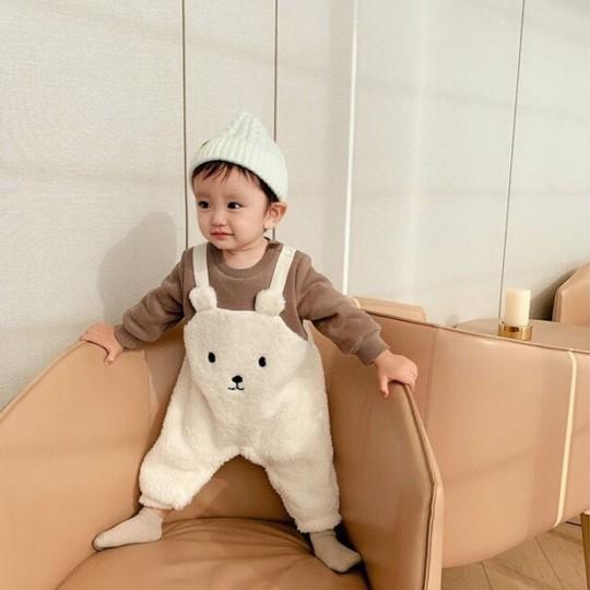 クマ オーバーオール ロンパース 厚手 新生児 おしゃれ 安い ベビー 女の子 子供服 男の子 赤ちゃん 韓国 ベビー服 長袖 秋冬 出産祝い プレゼント 59 90 Jpbaby0138 チンタオからの 通販 Yahoo ショッピング