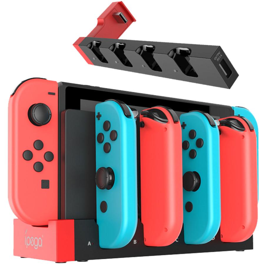 スイッチ ジョイコン充電器 switc本体 ジョイコン4台 同時充電 switch oled 対応 過電流保護 スッキリ収納 キッズに最適｜qisi-netshop