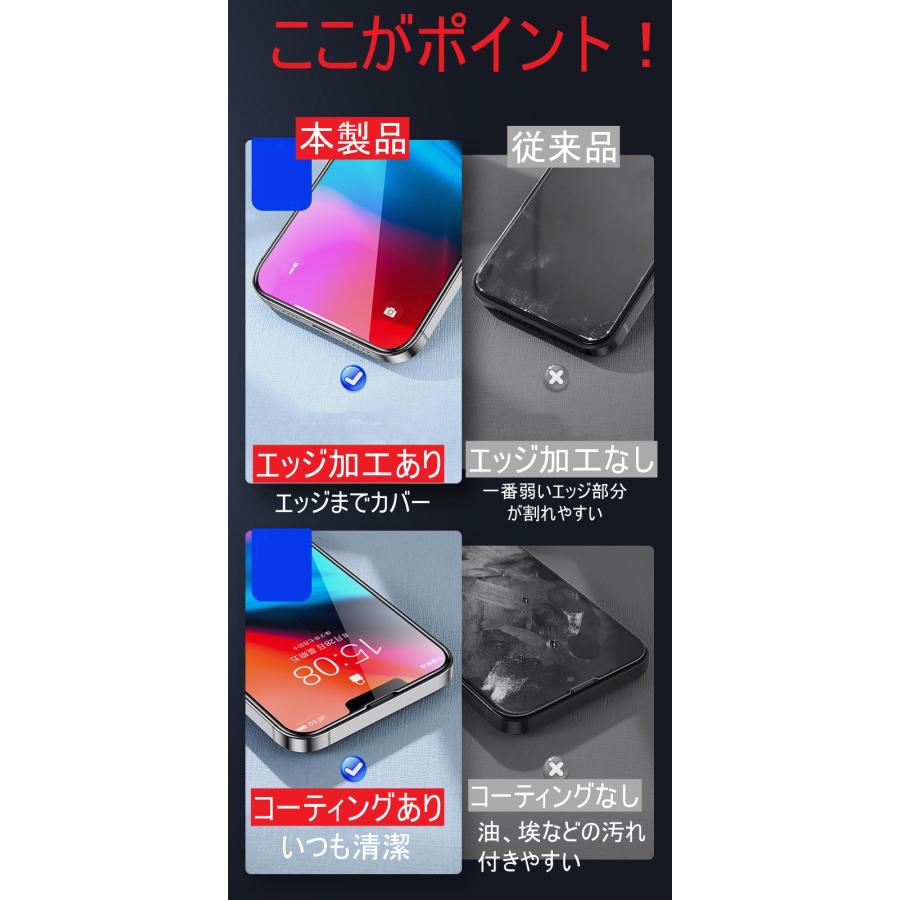 iphone14 ガラスフィルム 2点セット iPhone14画面フィルム1枚 iPhone14カメラ保護フィルム1枚  iPhone14 Pro  iPhone14 Pro Max iPhone14 Plus｜qisi-netshop｜02