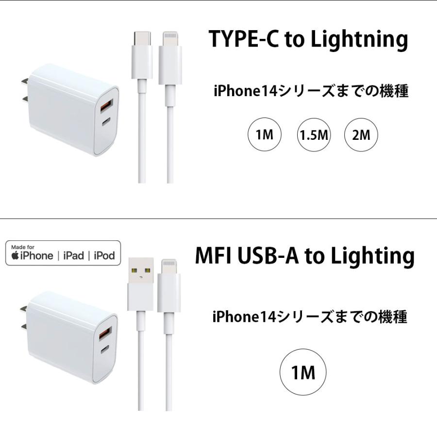 AC急速充電器 ケーブルセット 20W2ポート 3m 2m 1.5m 1m 0.3m AC急速充電器 ケーブルセット 20W2ポート 3m 2m 1.5m 1m 0.3m