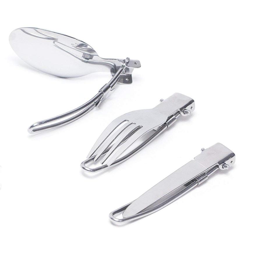 アウトドア カトラリーセット 折りたたみ フォーク スプーン ナイフ つなぎ箸 日本製のPVCケース付き | ブランド登録なし | 02