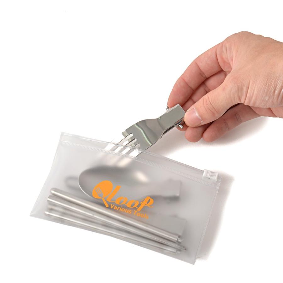 アウトドア カトラリーセット 折りたたみ フォーク スプーン ナイフ つなぎ箸 日本製のPVCケース付き | ブランド登録なし | 04